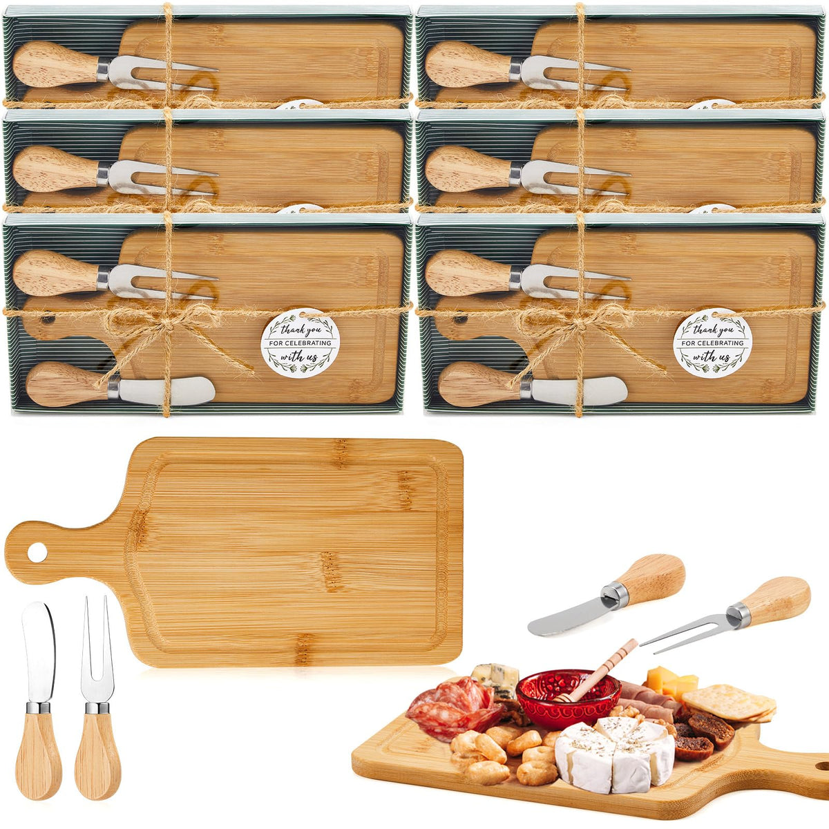 Ziliny 1 Sets Baby Shower Prizes Mini Charcuterie Board, Acacia Wood