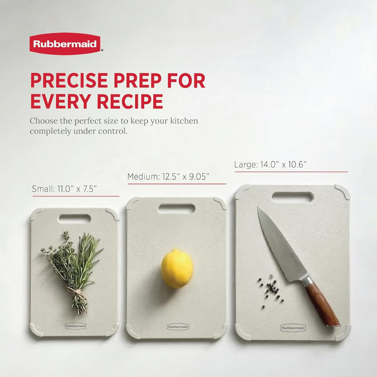 Rubbermaid 3pc Reversible Wheat Fiber Cutting Board Set | BPA Free Non Toxic Cutting Boards for Kitchen – Dishwasher Safe, Non-Slip Corners & Lightweight | For Meat, Veggies & Fruits