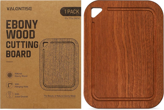 Small Ebony Wood Cutting Boards for Kitchen with Juice Groove