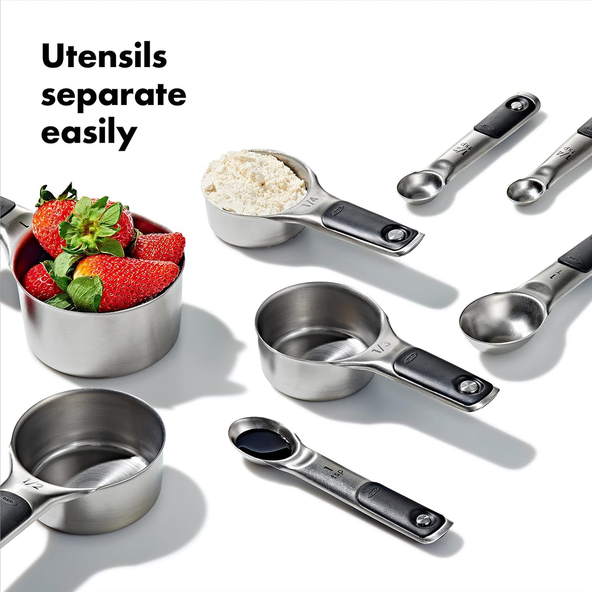 OXO Good Grips 8 Piece Stainless Steel Measuring Cups and Spoons Set