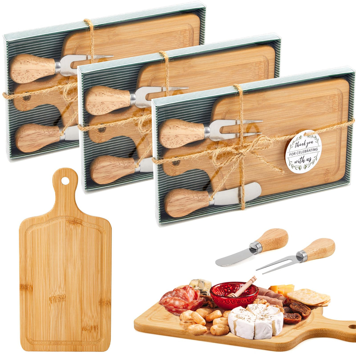 Ziliny 1 Sets Baby Shower Prizes Mini Charcuterie Board, Acacia Wood