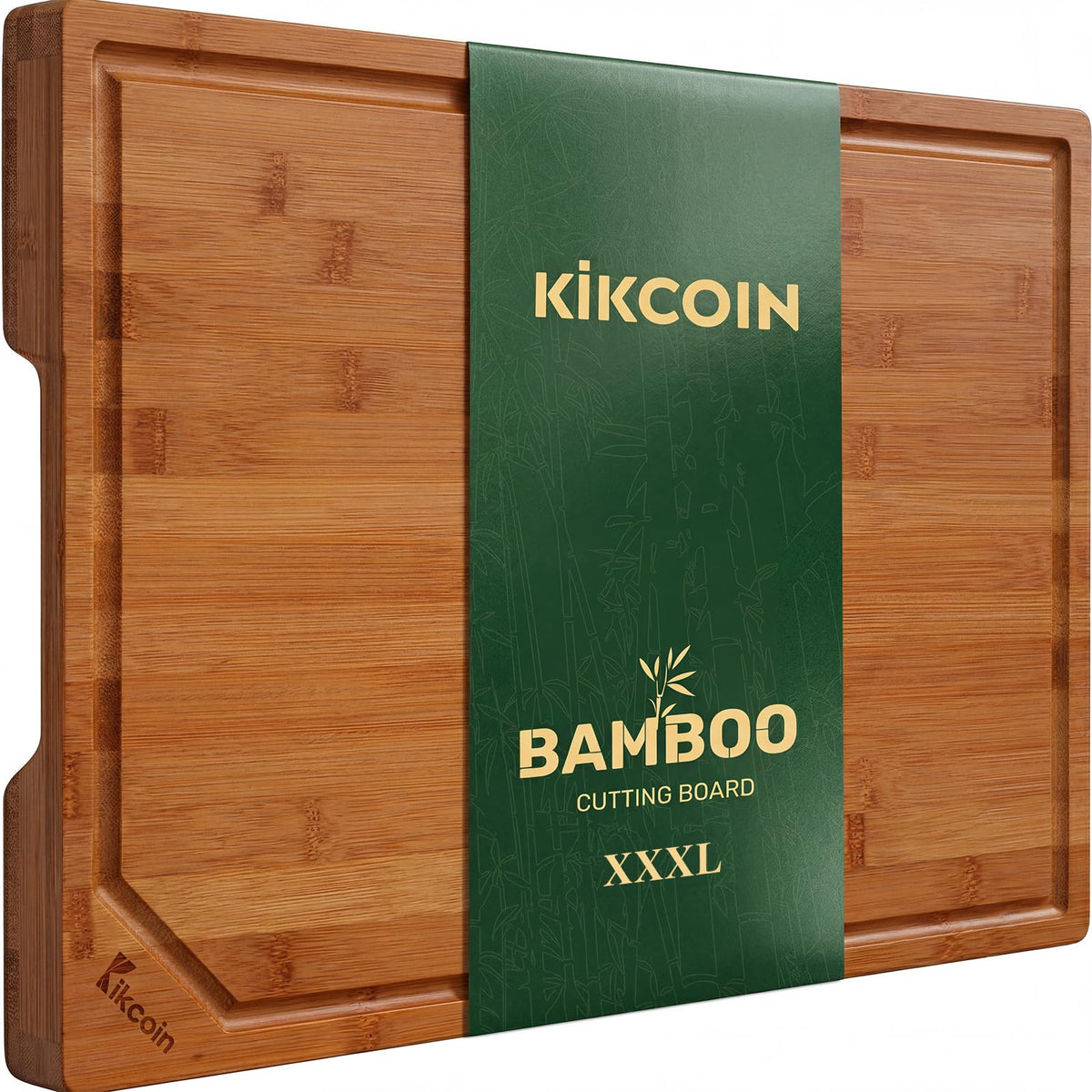 Kikcoin 9"×6" Small Bamboo Cutting Board with Handle, Deep-Carbonized