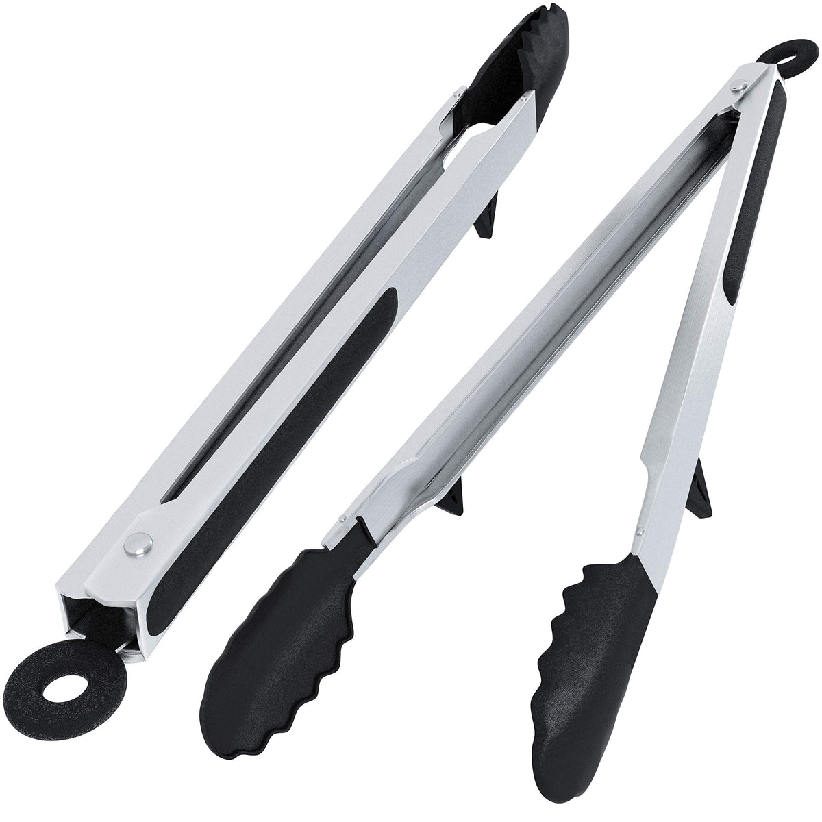 Kona 17-in Stainless Steel Locking Grill Tongs, Heavy-Duty, Set of 2