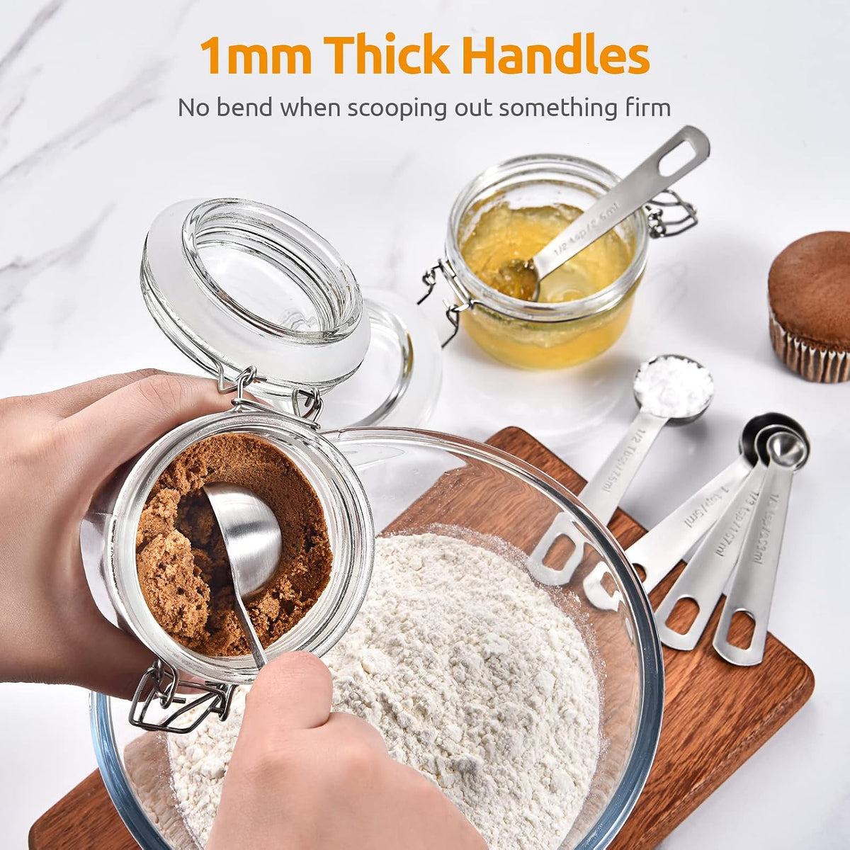 U-Taste 18/8 Stainless Steel Measuring Spoons Set of 9, Teaspoon Tablespoon