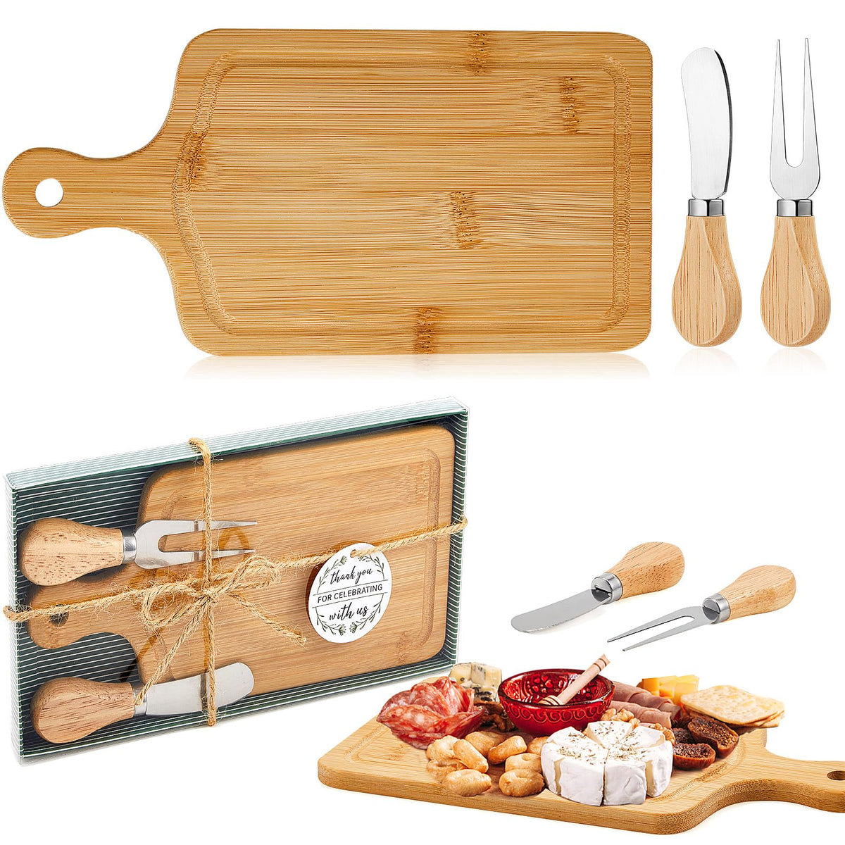 Ziliny 1 Sets Baby Shower Prizes Mini Charcuterie Board, Acacia Wood