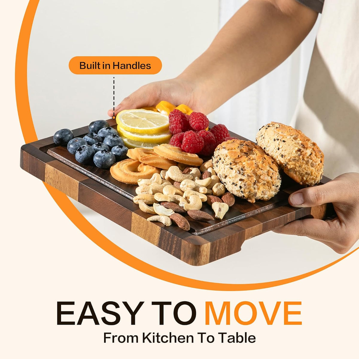 Small Wooden Cutting Board, Mini Walnut Cutting Board for Kitchen