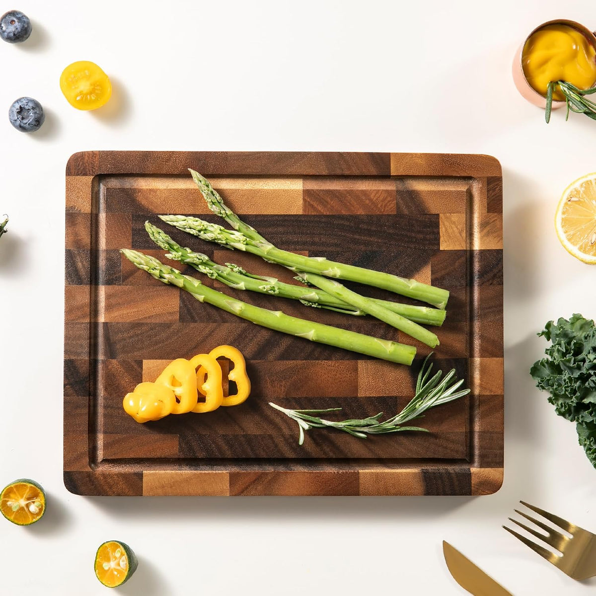 Small Wooden Cutting Board, Mini Walnut Cutting Board for Kitchen