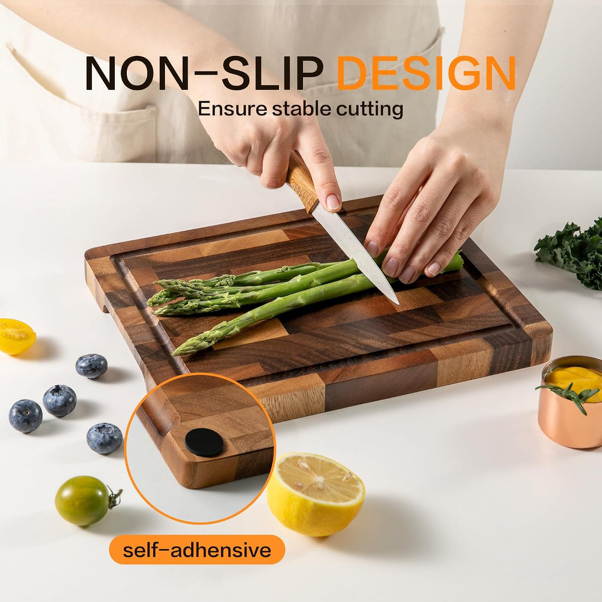 Small Wooden Cutting Board, Mini Walnut Cutting Board for Kitchen