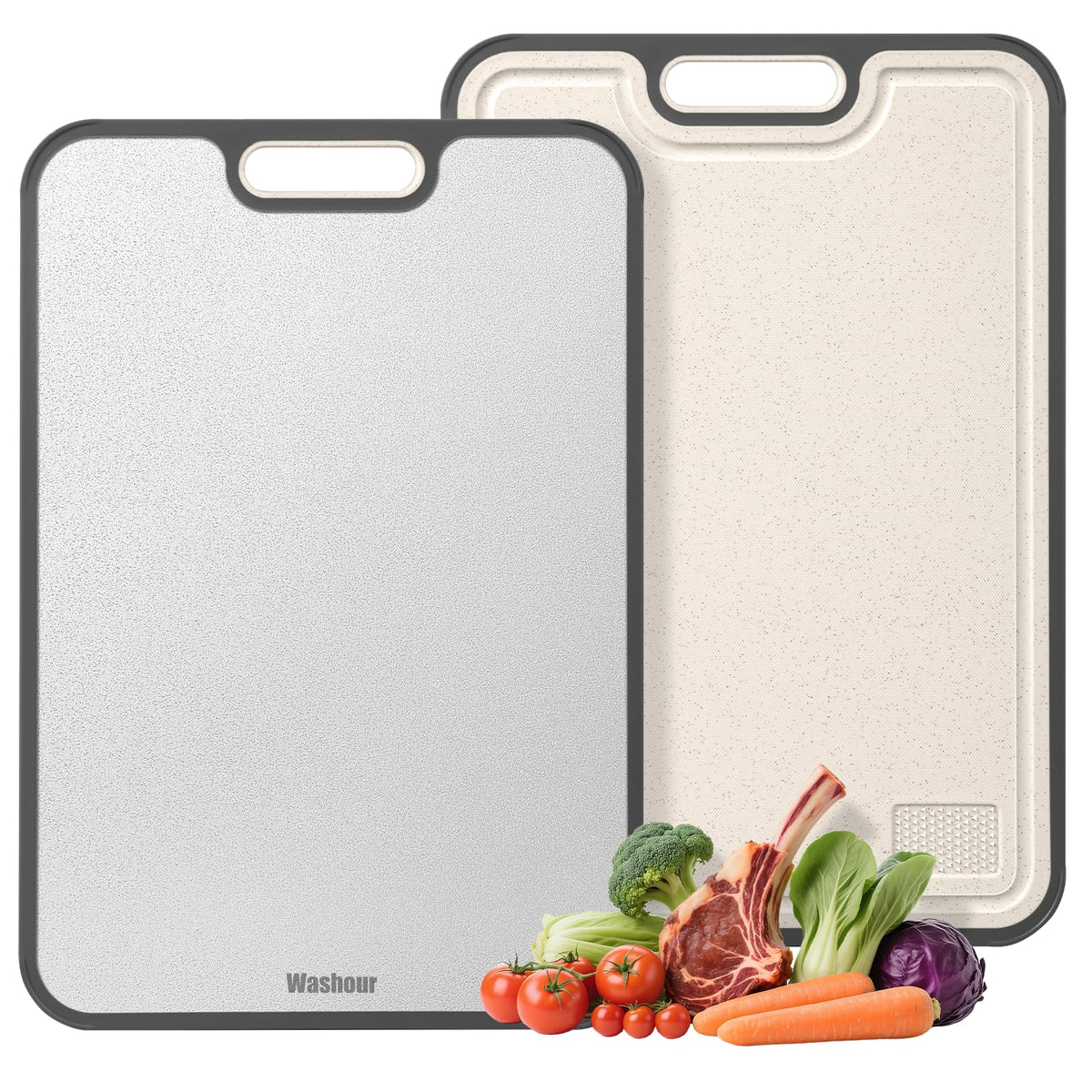 Titanium Cutting Board for Kitchen 15" x 10", 2-in-1 Cutting Mat