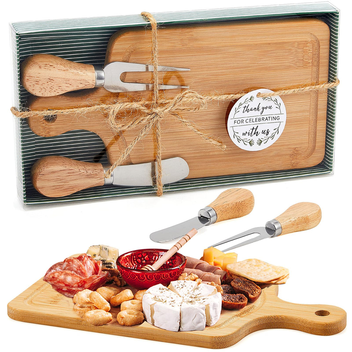 Ziliny 1 Sets Baby Shower Prizes Mini Charcuterie Board, Acacia Wood