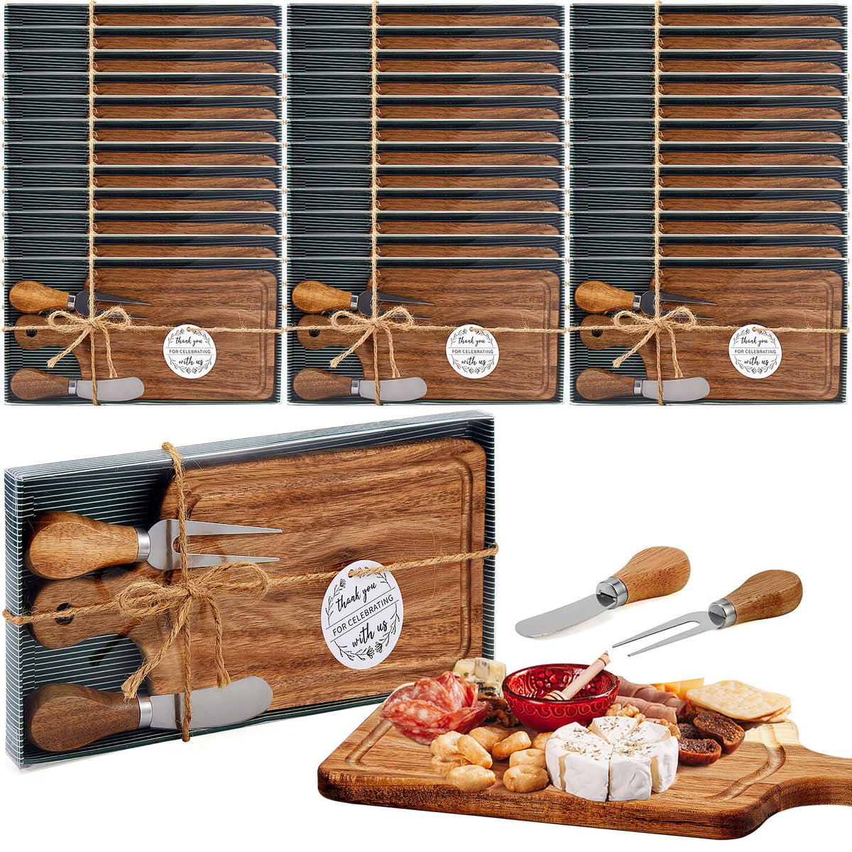 Ziliny 1 Sets Baby Shower Prizes Mini Charcuterie Board, Acacia Wood