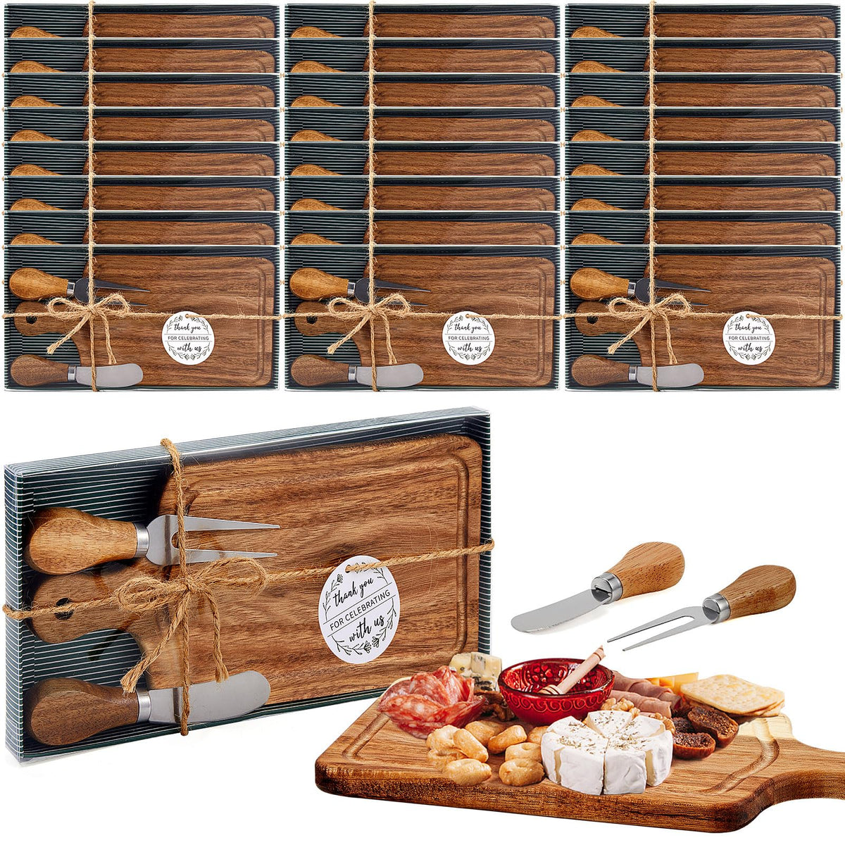Ziliny 1 Sets Baby Shower Prizes Mini Charcuterie Board, Acacia Wood